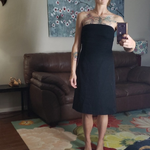 Banana Republic black gabardine dress euc - Picture 2 of 7